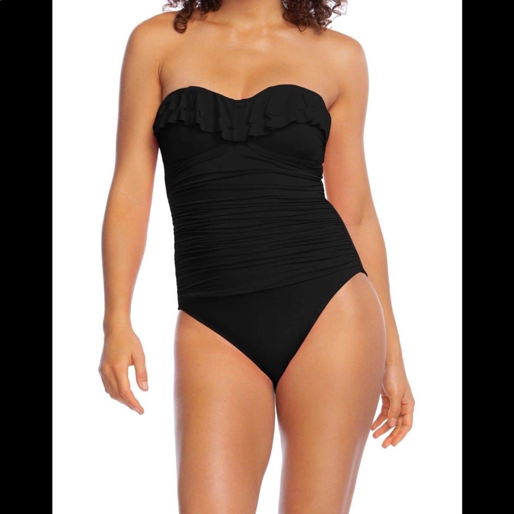 La Blanca Island Goddess Ruffle Bandeau swimsuit